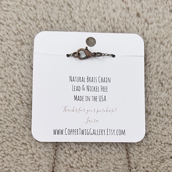 Natural Brass Chain with Red Glass Beads Necklace - Picture 3 of 4